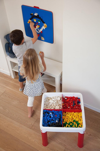 Juego De Mesa Y Banco Infantil Keter Desmontable Rojo Azul