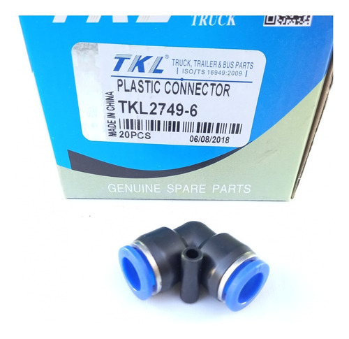 Imagen 2 de 3 de Conector Unión Acople Rápido Codo Tubo 8mm Aire Comprimido