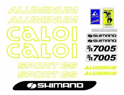 Adesivos Bicicleta Aluminum Sport Gs - Amarelo