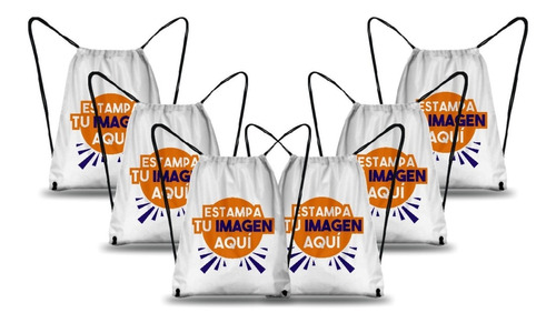 Mochila Morral Personalizada Estampada Sublimada Pack 6 Unds