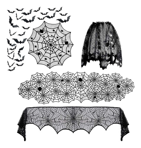 Juego De Manteles De Mesa Con Diseño De Telaraña Y Telaraña
