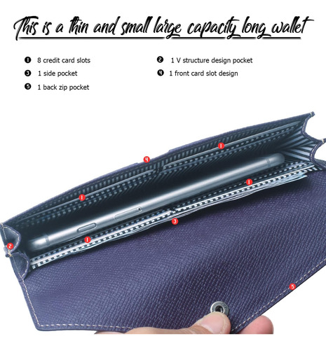 Borgasets Cartera Para Mujer De Piel Rfid Ultrafina, Cartera