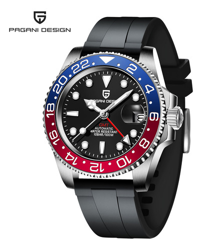 Reloj Mecánico Automático Para Hombre Gmt Dual Time Zone Nig