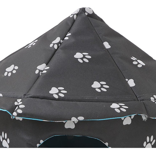 Refugio Para Gatos Callejeros Impermeable Redondo S Negro