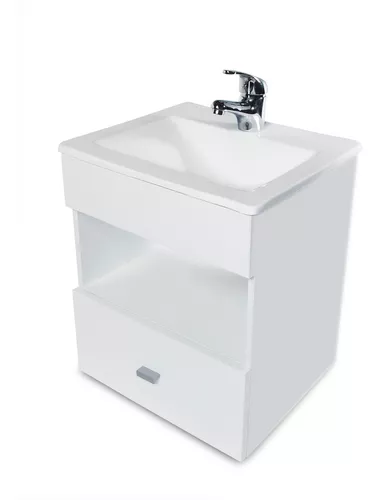 Mueble Baño Vanitory De Colgar Laqueado Bacha 40 Cm Cajon