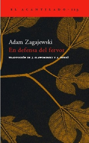 En Defensa Del Fervor, Adam Zagajewski, Acantilado