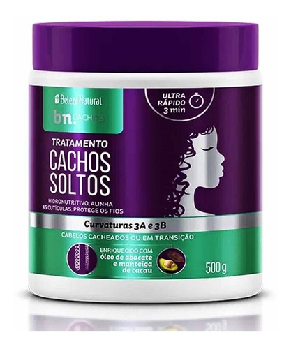 Tratamento Cachos Soltos  Pote 500g Bn Beleza Natural