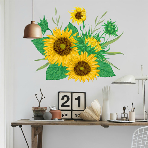 Adhesivos Decorativos De Pared Con Forma De Girasol, Decorac