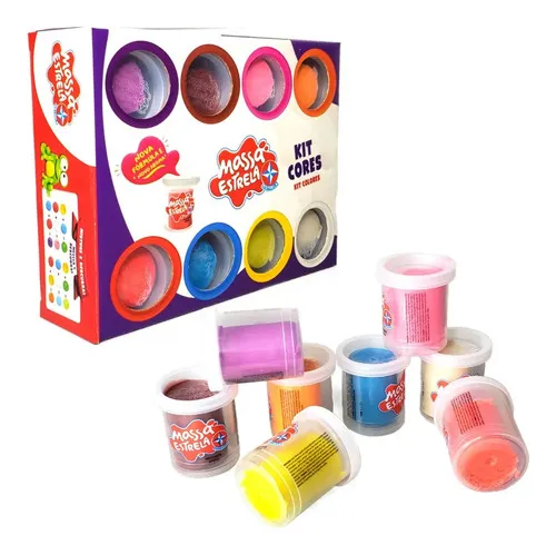 comprar Kit Potinhos De Massinhas Coloridas Criativa Estrela