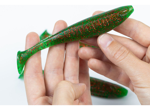 Señuelo Red Fish Soft Golden X10 De Goma X 3 Unidades 14cm Color Verde
