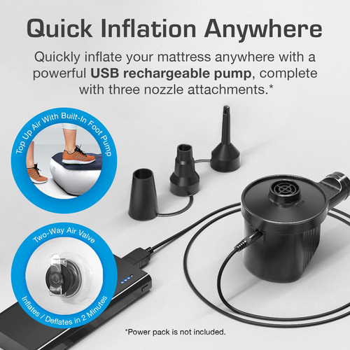 Colchón De Aire De Camping De Lujo Recargable Con Bomba Usb.