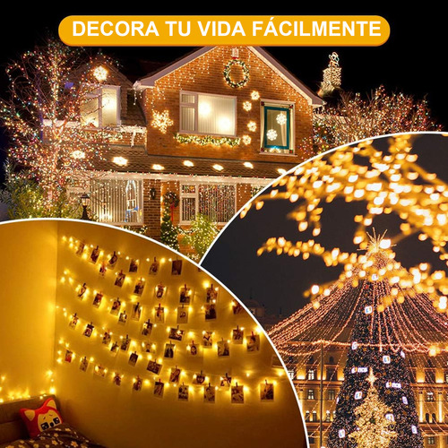 Luces De Hadas Con Pilas Luces De Cadena 2m 20led 15pzs Blanco Cálido Y De Color Navidad Decoracion Series Luces Cortina De Luz