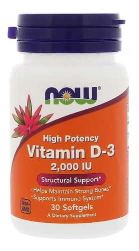 Vitamina D3 2000 Iu 30 Softgels Now Foods Promoção Imp E U A Sabor Sem Sabor