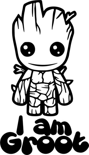 Sticker Impermeable I Am Groot 15 Cm