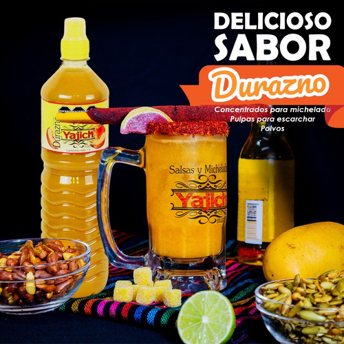 Salsa Para Michelada Yajich Sabor Durazno 1 Lt