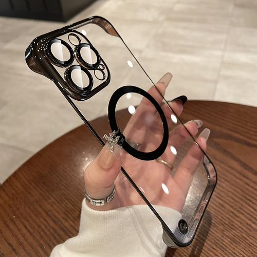 Cr Funda Teléfono Apple Transparente Sin Bisel Galvanizada
