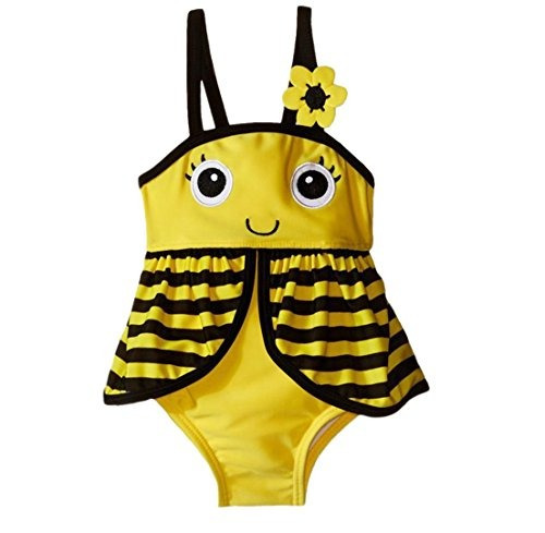 Toddle Abeja Bebe Ninas Flor Flounced Una Pieza Tankini Traj