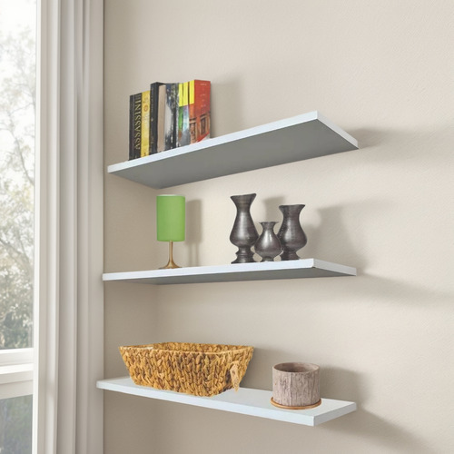 Set De 3 Repisas Flotantes De Calidad 60x20cm Mdf Melamina