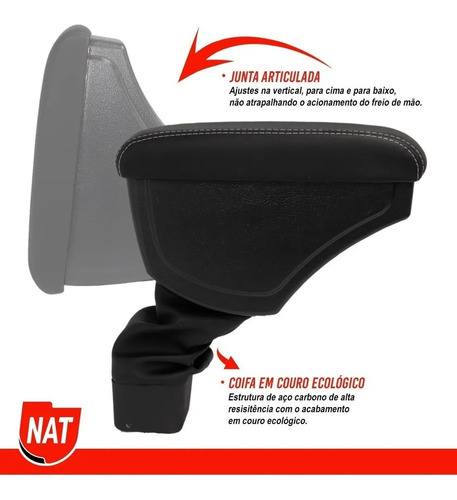 Apoio De Braço Encosto Nissan Kicks Ano 2016 À 2022 Couro