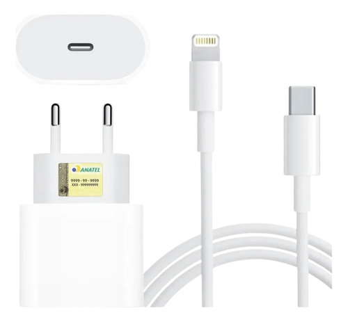    Cabo + Fonte Turbo Usb-c Para iPhone X Xr 11 12 13 14 Max