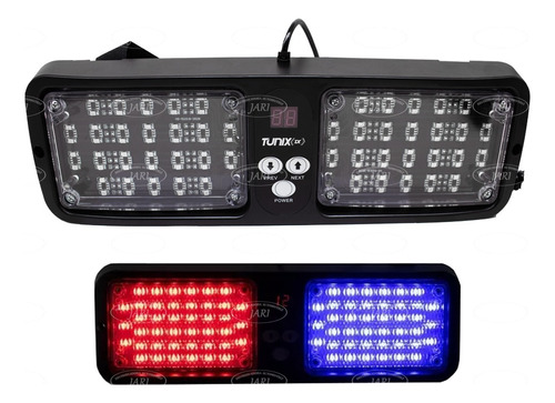 Estrobo Visera 12 Funciones 43 Leds Rojo-azul