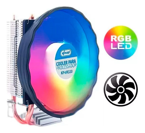 Cooler Processador Rgb Intel 1150 1151 1155 1200 Amd Am4 Am5