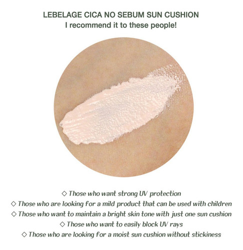 Maquillaje Sun Cushion Coreano De Cica / Control De Sebo_1pz