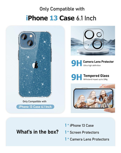 Miodik Para iPhone 13 Estojo Com Protetor De Tela + Protetor