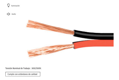 Cable De Audio Parlante Bafle Electrocable 2x1mm 100mt