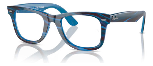 Ray-ban Rx4340v Wayfarer Ease Gafas Oftalmicas Fotosensible Color 8384 Photo Striped Blue