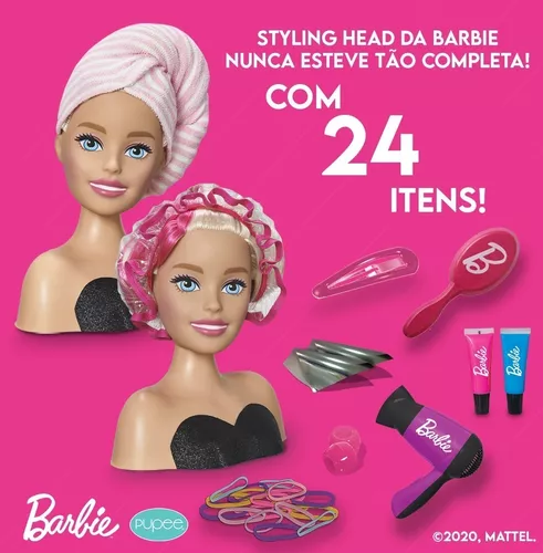 Kit Boneca Barbie Com Acessórios Salão De Beleza E Maquiagem