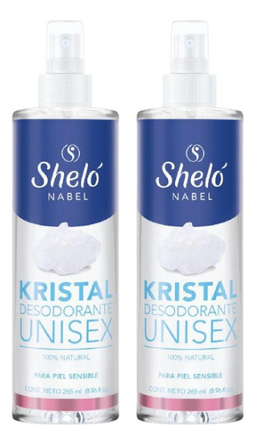 2 Pack Kristal Desodorante Unisex Shelo