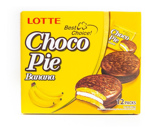 Imagen 4 de 6 de Choco Pie De Platano Caja Con 12 Pz Pastelito Coreano Banana
