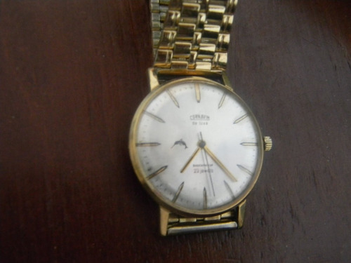 Antiguo Reloj Pulsera Cuerda Cornavin Luxe Oro 23 Rubis