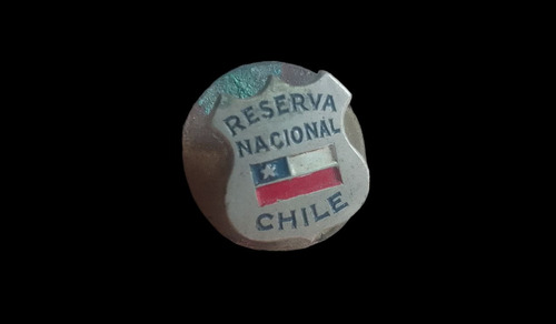 Antiguo Pin Solapa Reserva Nacional Chile Niquel Esmaltado 