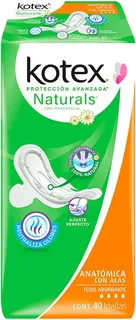 Kotex Naturals Con Manzanilla, Toallas Femeninas Anatómica