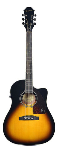 Guitarra electroacústica EpiPhone Aj220 Sce Folk Sunburst