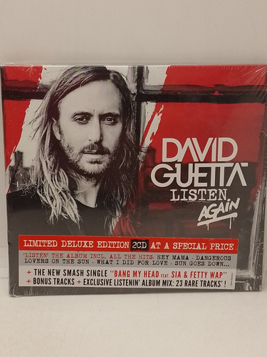 David Guetta Listen Again Cd Doble Nuevo 