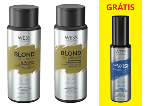  Wess Blond Shampoo + Condicionador + We Wish Reconstrutor