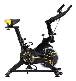 Bicicleta ergométrica Pelegrin PEL-2311 para spinning cor preto e amarelo