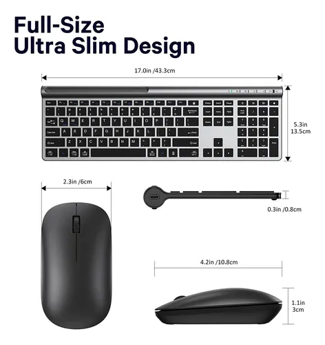 Combo teclado y mouse inalambrico recargable hotsell