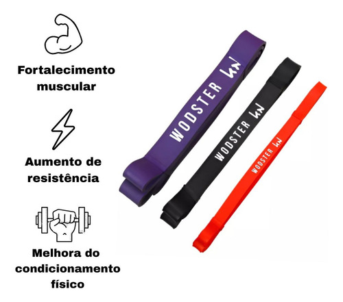Super band wodster kit 3 intensidade crosstraining funcional