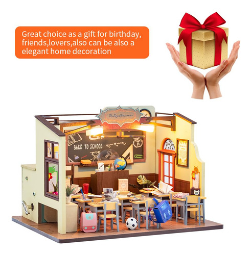 Kit De Casa De Muñecas Diy De Aula En Miniatura Modelo De
