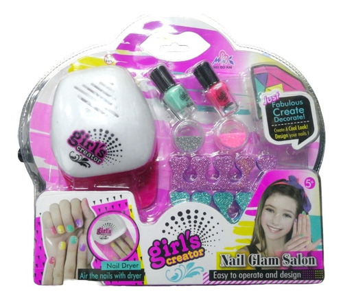 Set De Esmaltes Para Uñas Con Secador Niñas Belleza Mbk-393