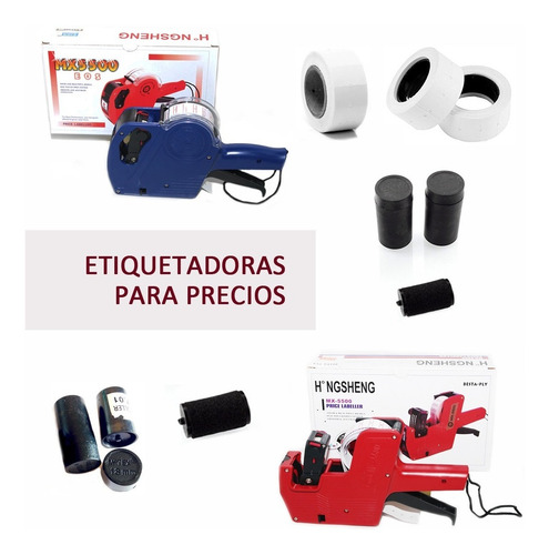 Pistola Etiquetadora + 1000 Precintos Rojo + Corta Hilo