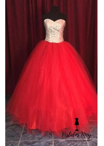 Vestido De 15 Años Corset Brilloso Vestido Rojo De Quince en venta en  General Rodríguez . . Oeste por sólo $ 26,   Argentina