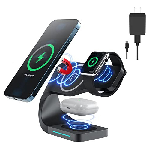 Mag-safe Wireless Charger Magnetic 3 En 1 Fast 4n2pf