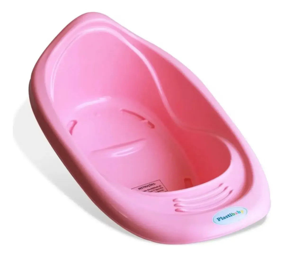 Banheira Bebe Plastibaby 22l Banheira De Bebê Cor Rosa + Lisa