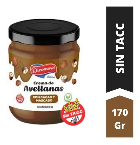 Crema De Avellana C/ Cacao Dicomere X 170 G - Sin Tacc Vegan