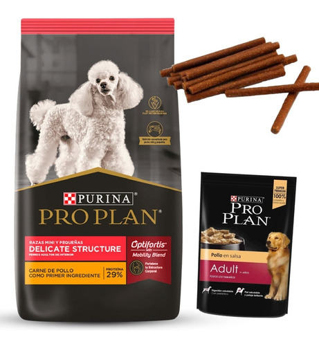 Alimento Pro Plan Delicate Small Breed 3 Kg Con Snacks